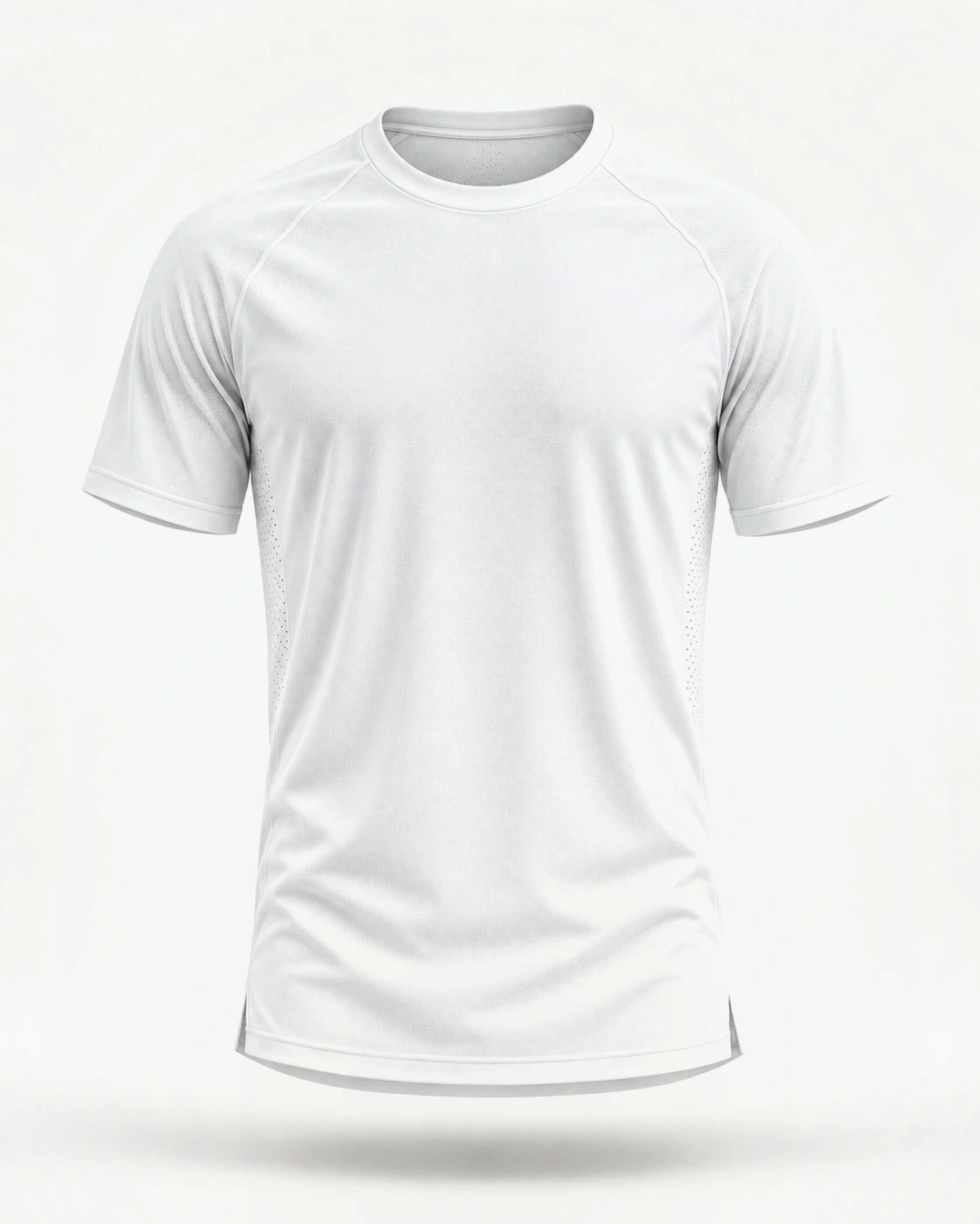 The race shirt front carrying sample sponsor branding, as it would be printed.